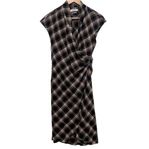 ISABEL MARANT Etoile Wool Plaid Star Crossed Midi Dress Size 36 / US Small